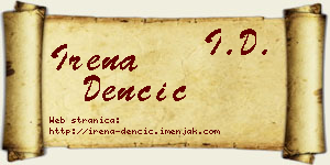 Irena Denčić vizit kartica